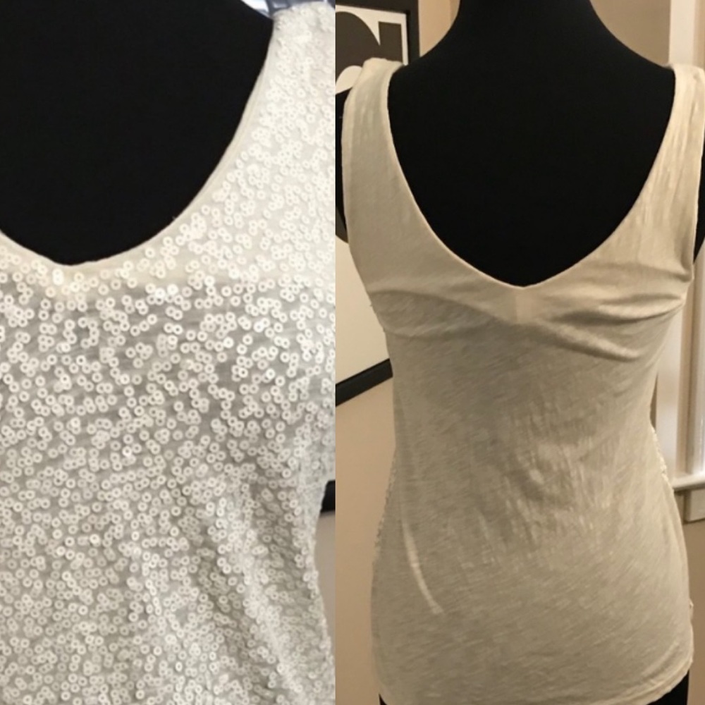 J. Crew White Sequined tank Small - Picture 7 of 16